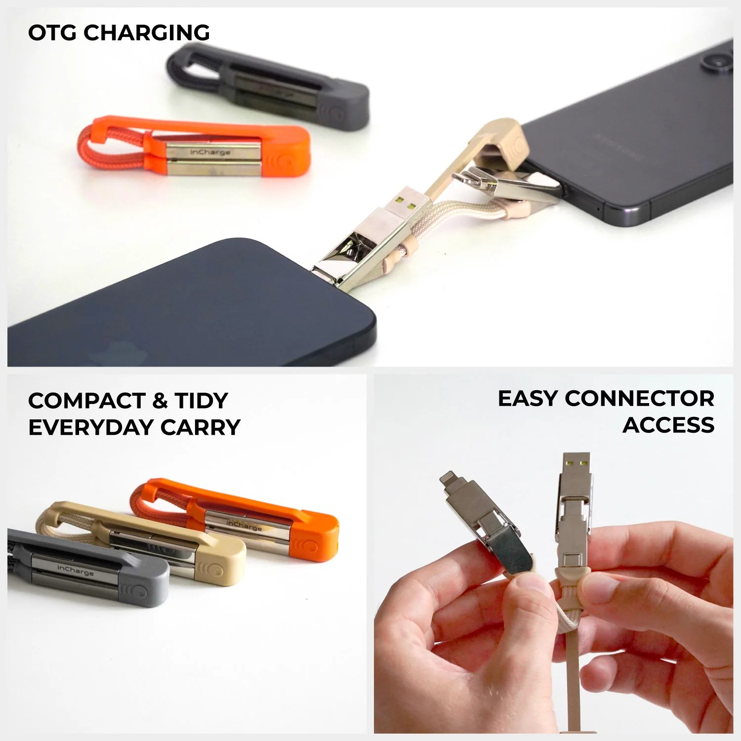 inCharge® XS - 240W Ultra Fast Charging Keyring Cable (4-in-1) - Image 13