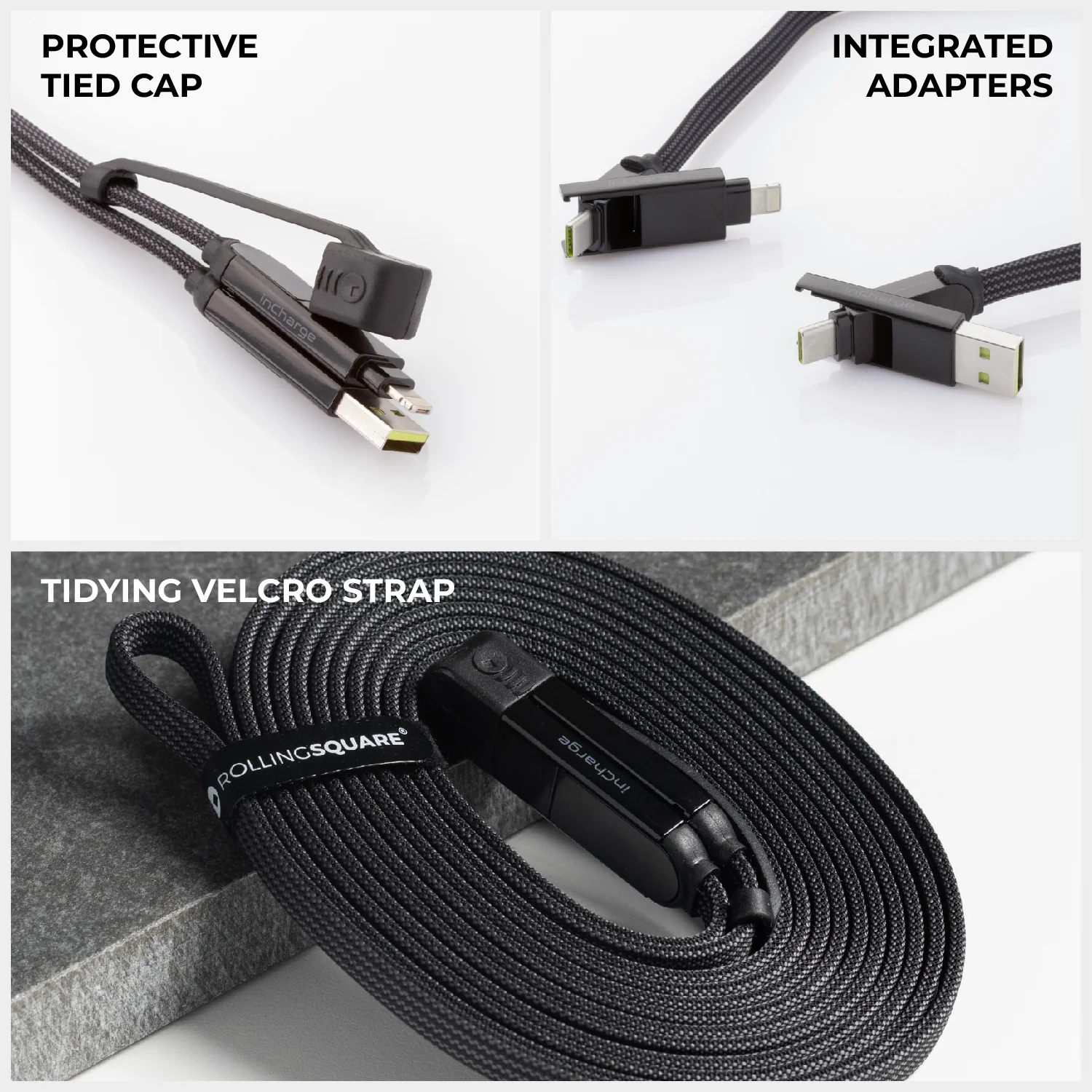 inCharge® XL 2m / 6.6ft - 100W, 6in1 super long cable - Image 5